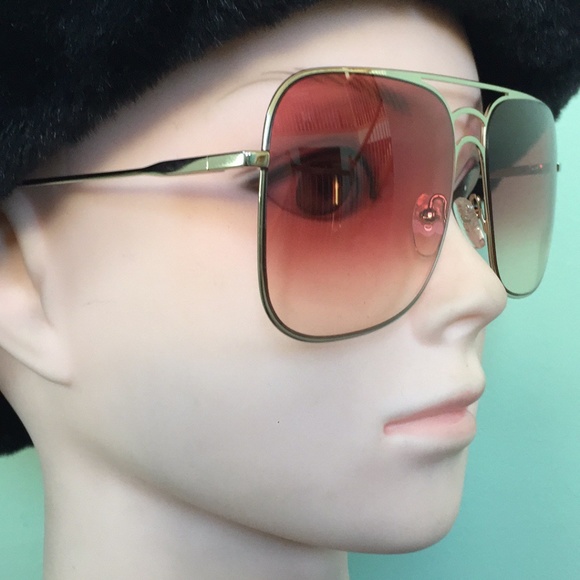 Chloe Aviator Sunglasses Color GOLD/WINE Lens main image 8